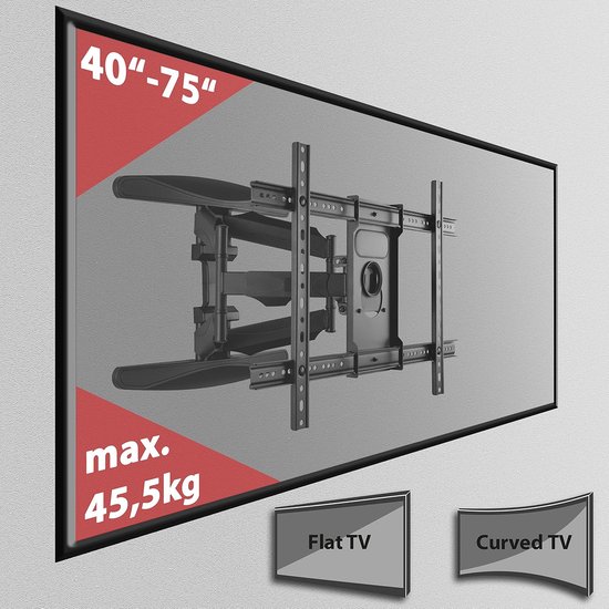 KIMEX - Kantelbare muurbeugel voor 37-70 TV-schermen KIMEX - Kantelbare muurbeugel voor 37-70 TV-schermen