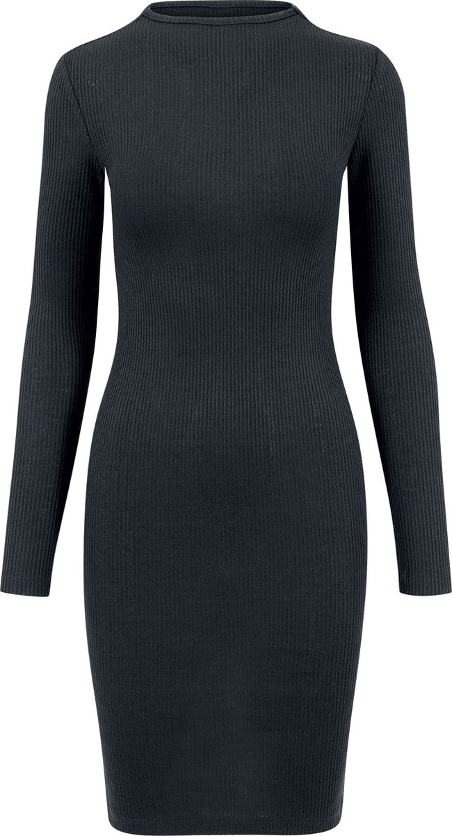 Urban Classics Rib Dames Mini-jurk – M Zwart