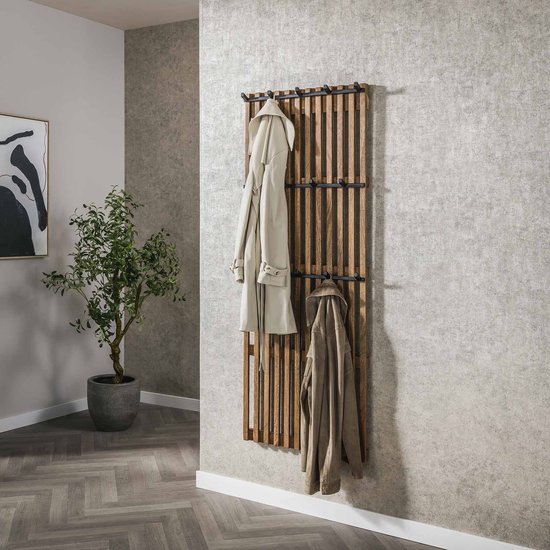 Hoyz - Kapstokrek Tweak - 14 Haken - Mangohout - Zandkleur - 161cm