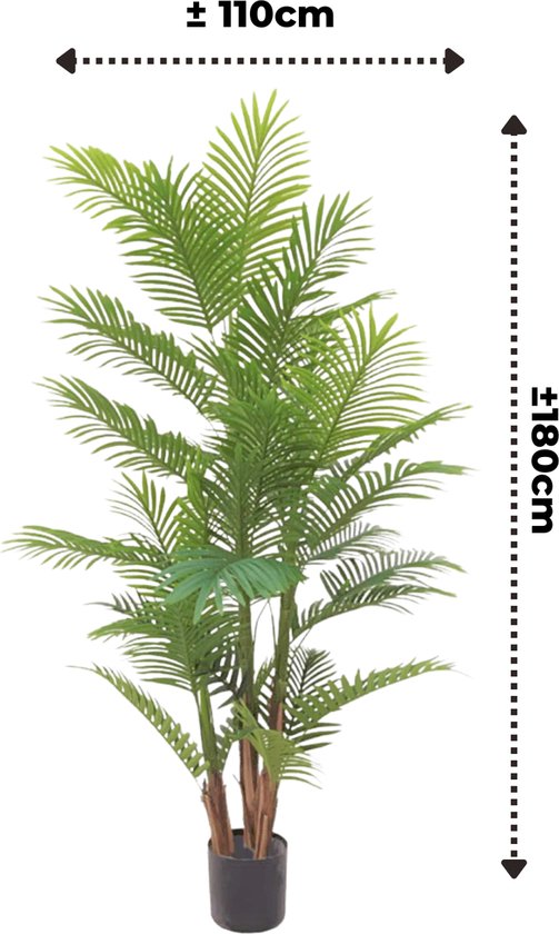 Kunstpalm 180 cm | Palm Kunstplant | Kunstplanten voor Binnen | Grote Kunstplant Palm | Kunst Palmboom 180cm | Nep palm