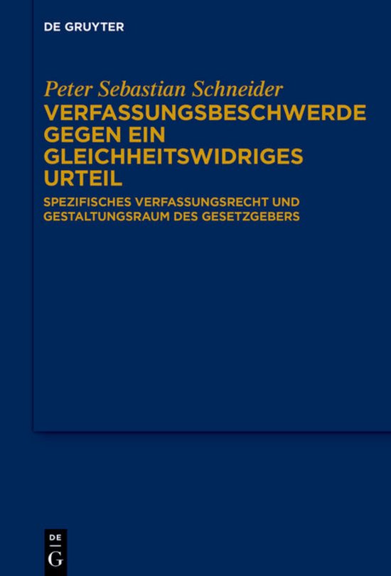 Verfassungsbeschwerde gegen ein gleichheitswidriges Urteil - cover
