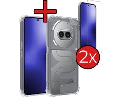 Hoesje - Met Screenprotector - 2 Stuks - Geschikt voor Nothing Phone (2a) - Sterk & Shockproof - Back Cover - Siliconen Case - Telefoon Hoes - Shock Proof - Telefoonhoes - Transparant