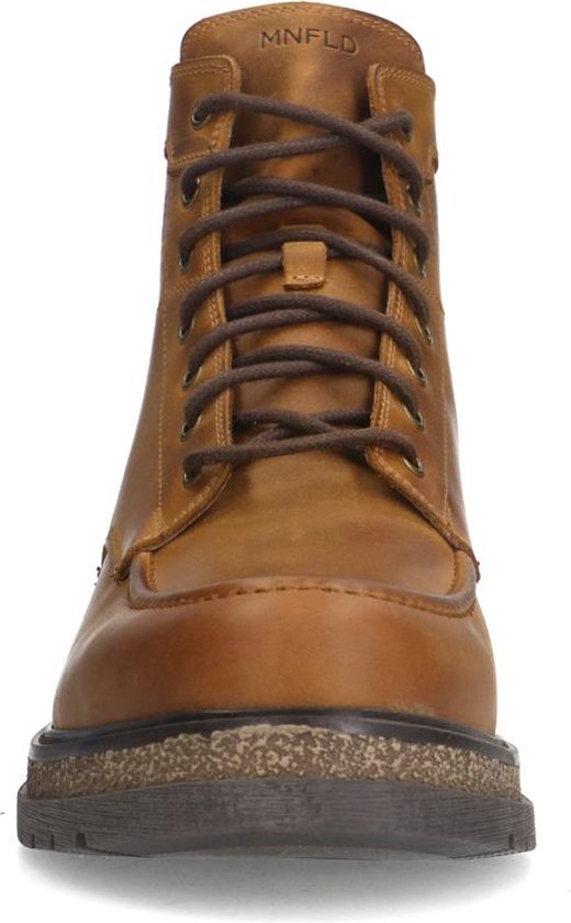 Manfield - Homme - Bottines à lacets en cuir cognac - Taille 40