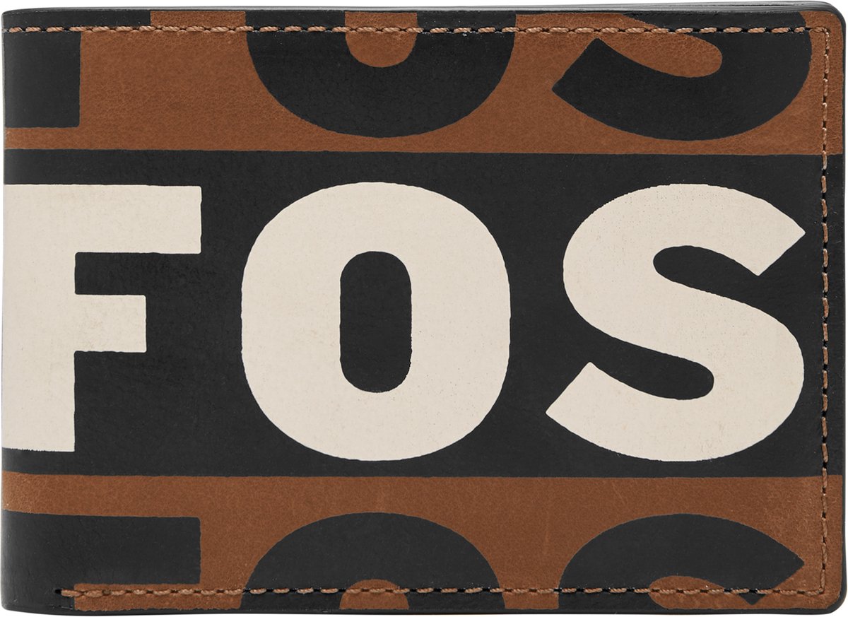 FOSSIL Portemonnee Maury Bifold Wallet Dark Brown Bruine Veelkleurig