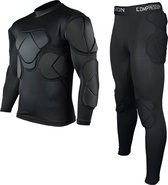 WoYoW® - Maillot et pantalon de gardien de but - Protection rembourrée - Respirant et léger - Logo personnalisé - Homme - Taille S - Manches longues Zwart