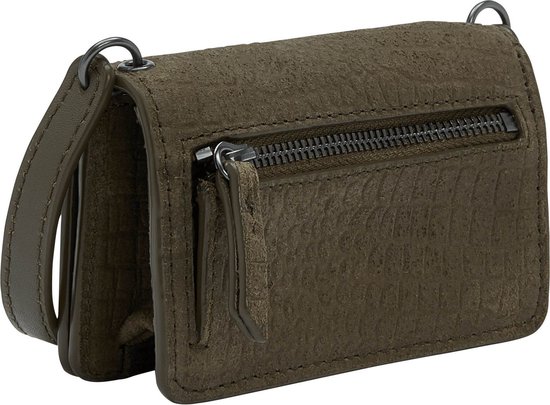 LIEBESKIND BERLIN Cuir Porte-monnaie Sac à épaule bandoulière SueLiz SLSinaW2 Mini Wallet Bag Elephant Green Vert