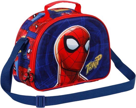 Marvel Spider-man 3D Lunch Bag - Isolé - Avec bandoulière - pour Lunch Box - Spiderman - Blauw / Rouge