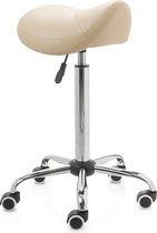 Zadelkruk met wieltjes, ergonomische zadelkruk, draaibare bureaukruk