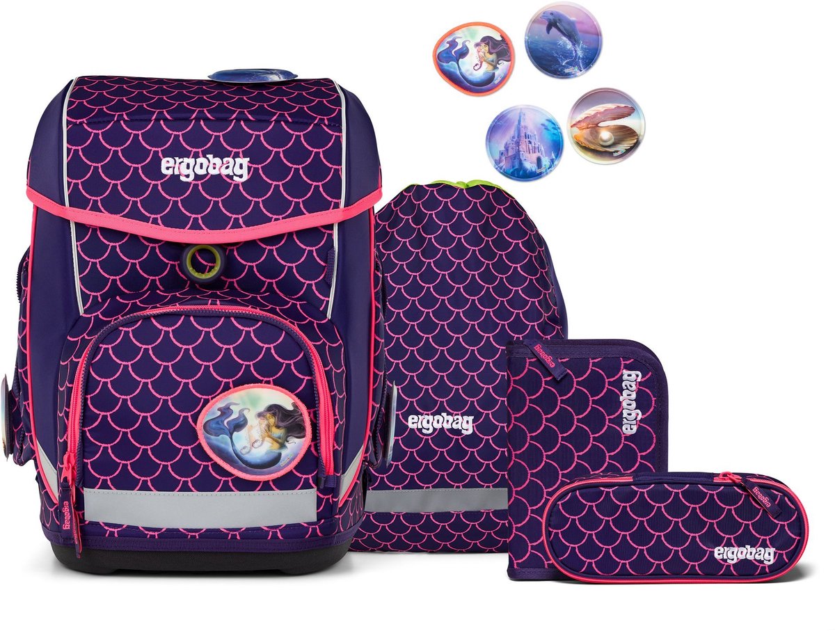 ergobag Schooltas Lumi-Edition Cubo Set 5-delig PerlentauchBär Donkerpaars