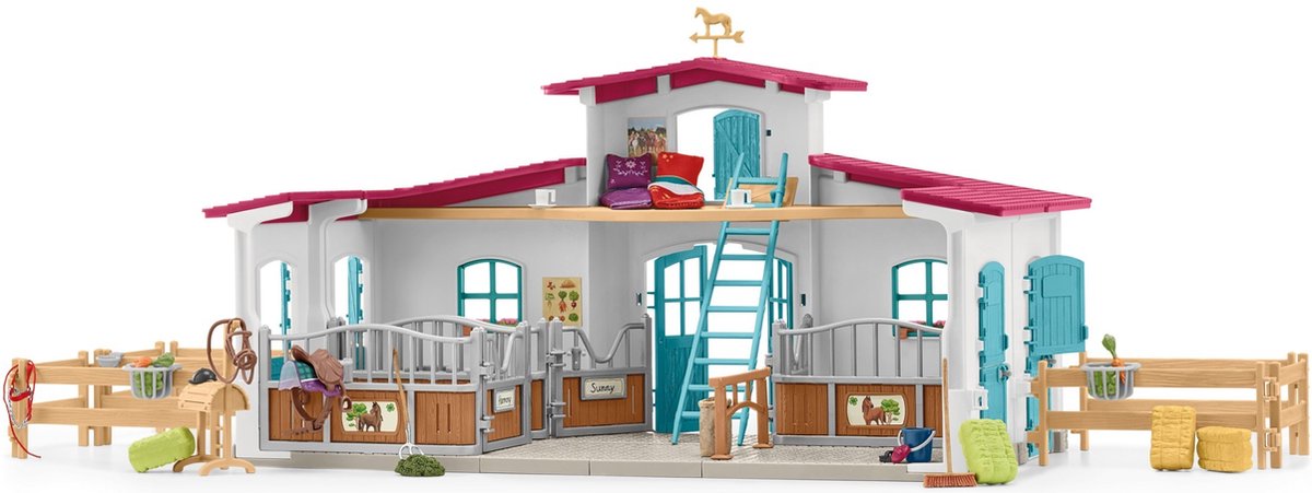 schleich HORSE CLUB - Manege - Kinderspeelgoed - Paarden Speelgoed - Paardenstal, 3 Paarden en 2 Speelfiguren - 115 onderdelen — afbeelding 14