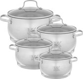 Bol.com Maison & Kitchen - 8 delige pannenset RVS - PFAS vrij aanbieding