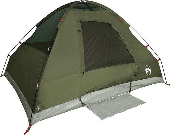 vidaXL Koepeltent - 4-Persoons - Waterdicht - Olijfgroen Kampeertent - Koepeltent - Tent - Buitenleven - Camping van Vidaxl — afbeelding 5