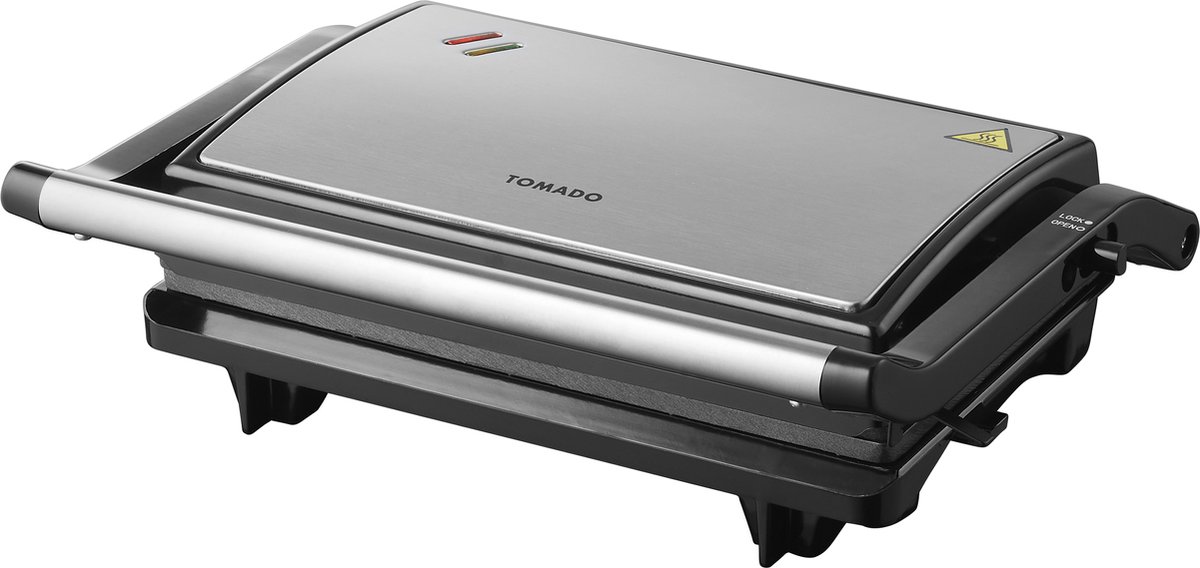 Tomado TGC2001S - Tosti apparaat - 2 Tosti's - PFAS vrij - Contactgrill - Grill apparaat - Tosti ijzer - Zwart/rvs - 750 watt — cadeau in Kookcadeaus - foto 8
