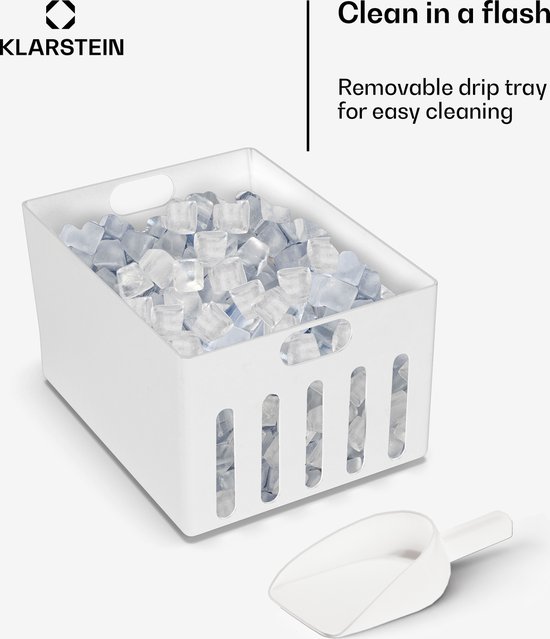 Klarstein Icefestival Cube Ijsblokjesmachine - 400 W - 1,9 Liter - 20 Kg/24H - Zilver van Klarstein — afbeelding 3