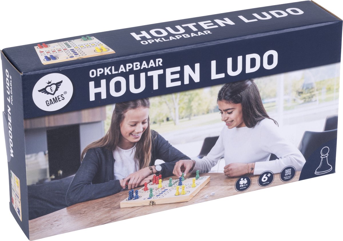 Ludo Opklapbaar Hout – Reisspel 30 x 30 cm – Met Opbergvak – Klassiek Familiespel voor 4 Spelers – Bordspel voor Thuis & Onderweg – Engelhart — afbeelding 9