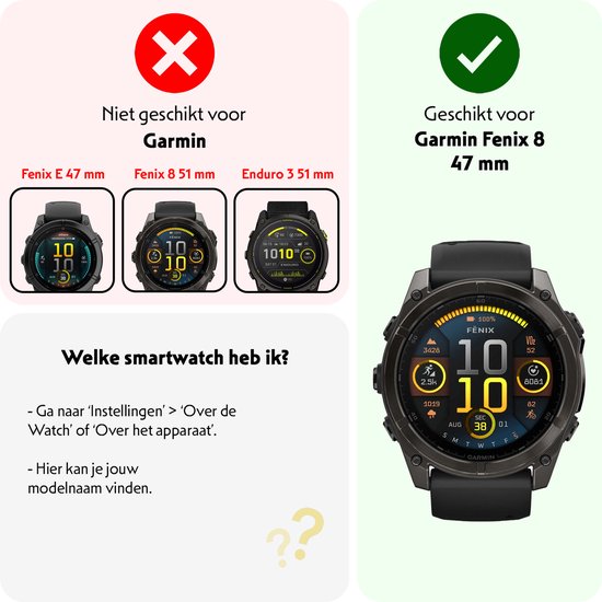 Screenprotector Geschikt voor Garmin Fenix 8 (47 mm) Screenprotector Bescherm Glas Screen Protector - Screenprotector Geschikt voor Garmin Fenix 8 Gehard Glas - 3 Stuks
