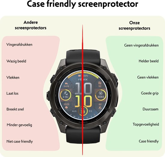 Screenprotector Geschikt voor Garmin Fenix 8 (47 mm) Screenprotector Bescherm Glas Screen Protector - Screenprotector Geschikt voor Garmin Fenix 8 Gehard Glas - 3 Stuks