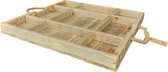 Vierkant dienblad Susan 55 in Old Dutch stijl – 55 x 55 x 5 cm – met robuuste touw handvatten – onderdeel van de Dutch Mood collectie.