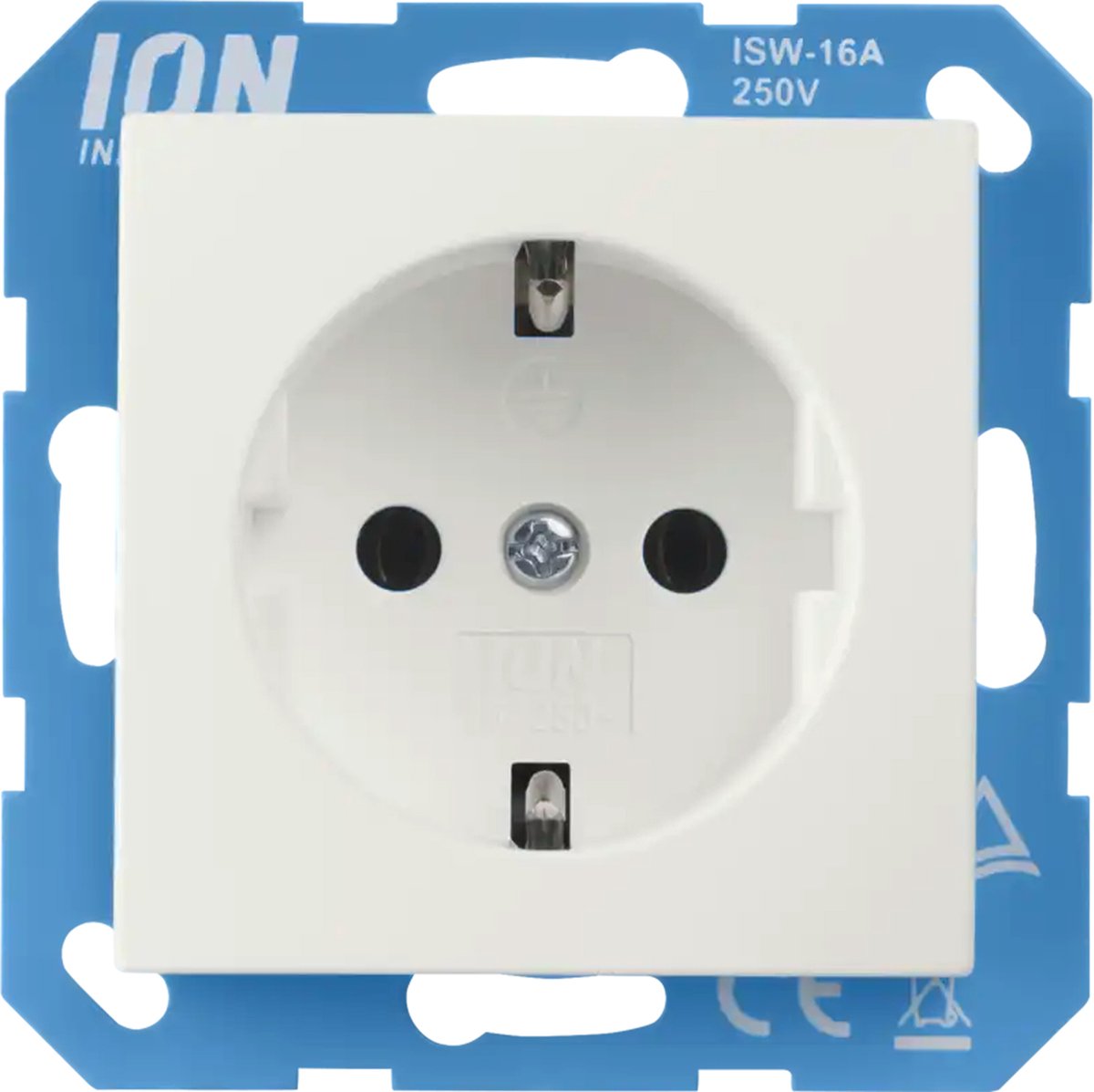 ION Industries E1 contactdoos inbouw - 1-voudig - randaarde - met aanraakbeveiliging - 71 x 71 x 32 mm - actief wit