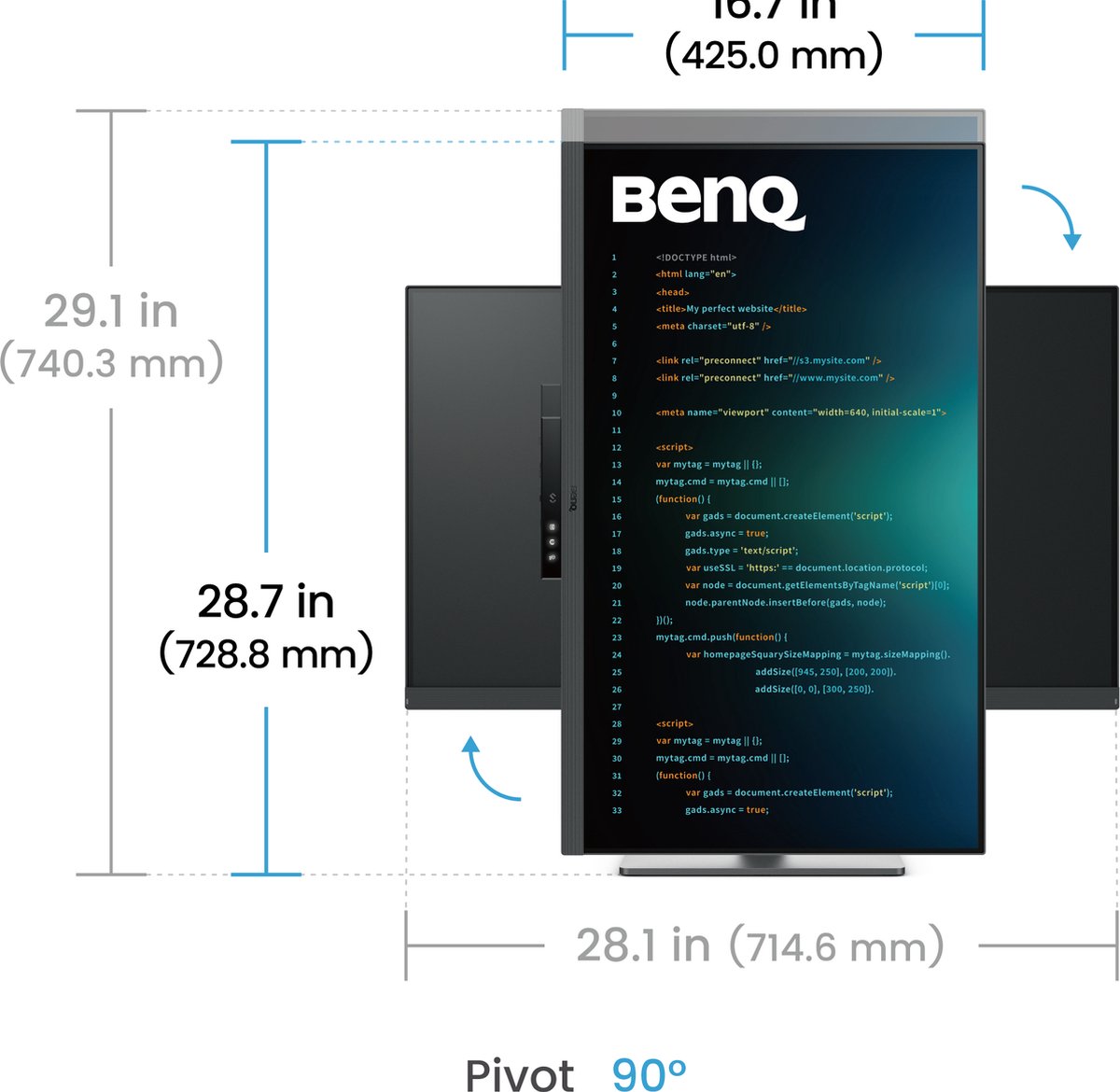 BenQ RD320U 32" 4K Eye-Care Programmeermonitor met :1 contrastratio thumbnail 6