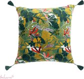 Imbarro - Kussen - Sierkussen - Merryl - Green - 100 % katoen velvet - 50x50 cm