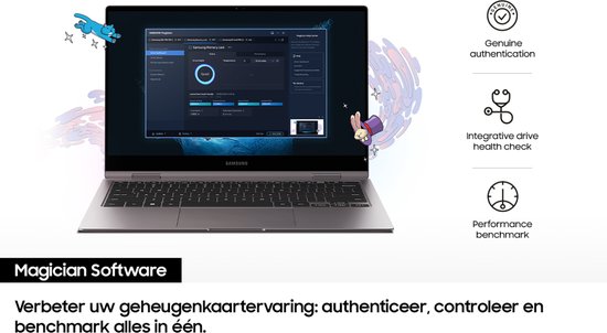 Een Samsung laptop met de Magician Software.