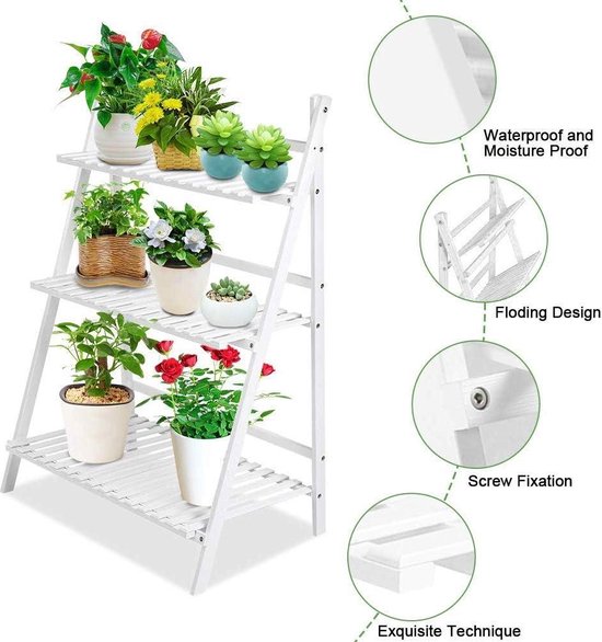 Set van 3 mozaïek bloemplantenkrukjes tuin