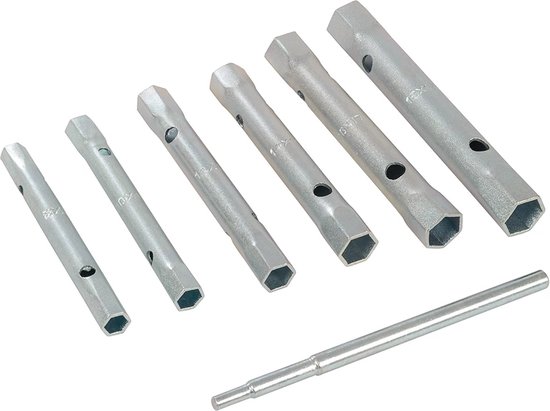 Silverline Metrische Pijpsleutelset (8-19mm) - 6-delig - Incl. wringstaaf