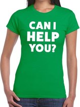 Can i help you beurs/evenementen t-shirt groen dames - verkoop/horeca L
