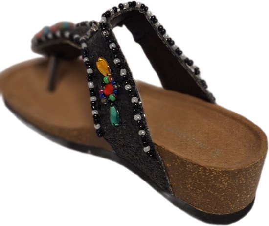 IDEALSHOES-SLIPPER-BLACK-KURK VOETBED-BEATS&GLITTER-36 bol