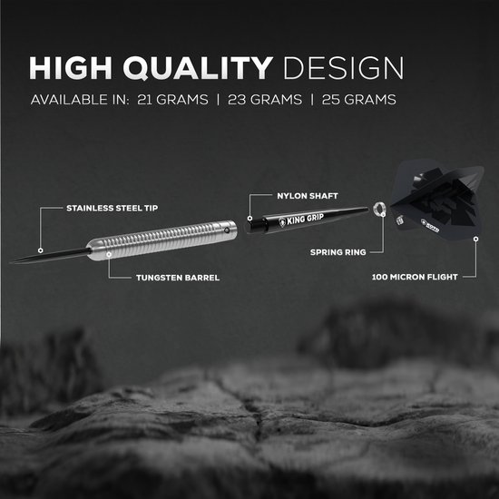 KOTO - Kingmax 90% Darts 21G - Zilver - Stevige Ringgrip van KOTO — afbeelding 4