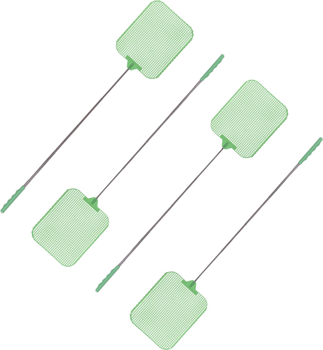 CM Vliegenmepper compact - 4x - uitschuifbaar - 35/77 cm - groen