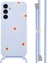 imoshion Étui adapté pour Samsung Galaxy A16 (5G) Étui avec cordon - imoshion Étui design en Siliconen avec cordon - Multicolore / Lilas Flower Distance
