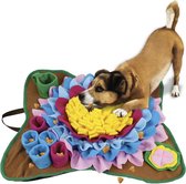 Ohpets® Snuffelmat Hond - Bruin - Speelmat - Hondenspeelgoed - Fleece - Snackmat - Likmat - Snuffelmat voor hond, puppy, kat & konijn - denkspel honden - 48 x 48 cm