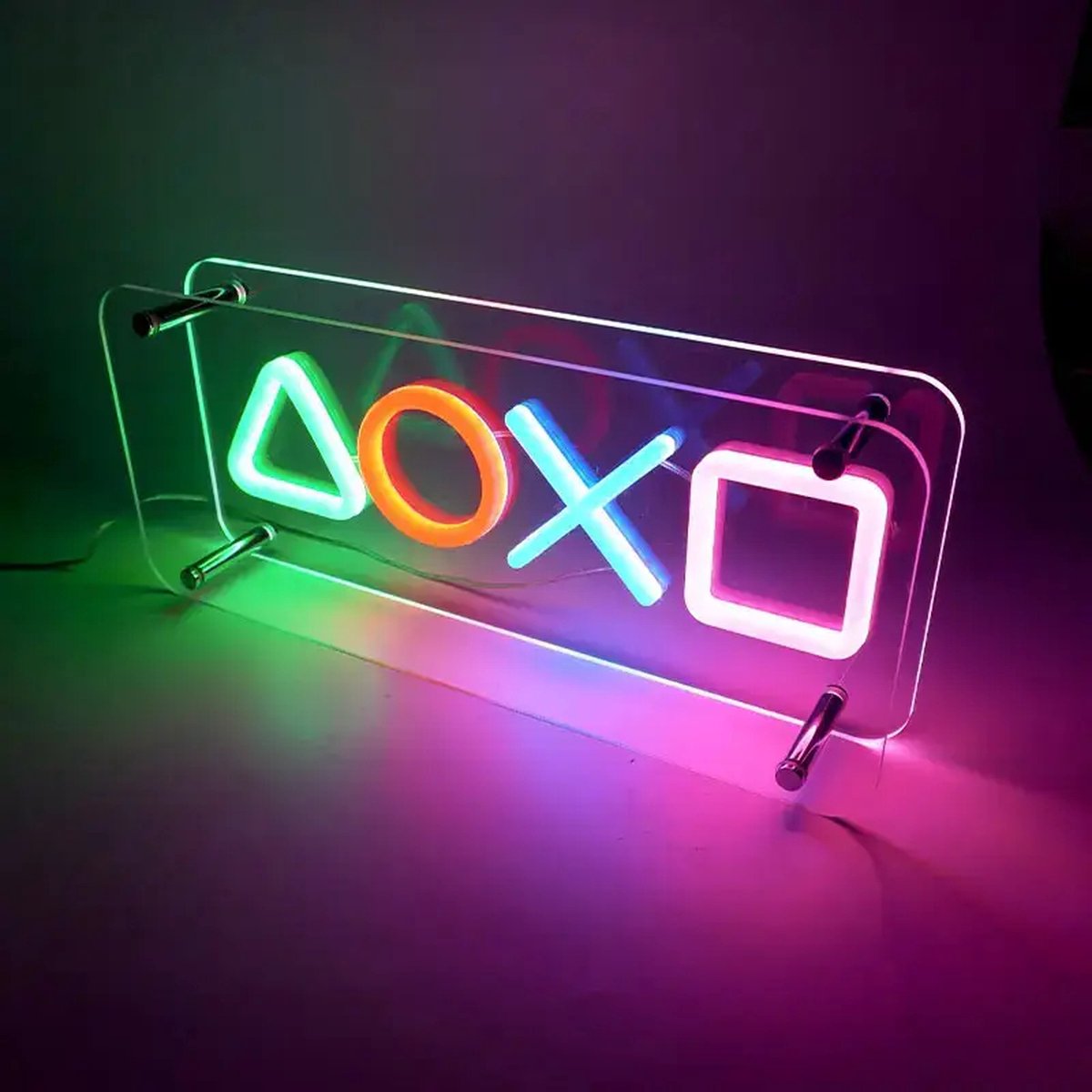 SUMOH® Gaming Neon Sign Lamp Verlichting Wanddecoratie Nachtlamp 3D – Gamer Button Icons Neon Licht Acrylic USB Powered LED Neon Light for Wall or Desk Decorations, Gamer Room, Speelkameraccessoire Gaming Gifts (Gaming Button)