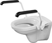 Luxe toiletbeugelset met armleggers 25 cm RVS wit