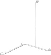 Badkamer glijstang/hoekhandgreep 4 flenzen 110x75x75 RVS wit