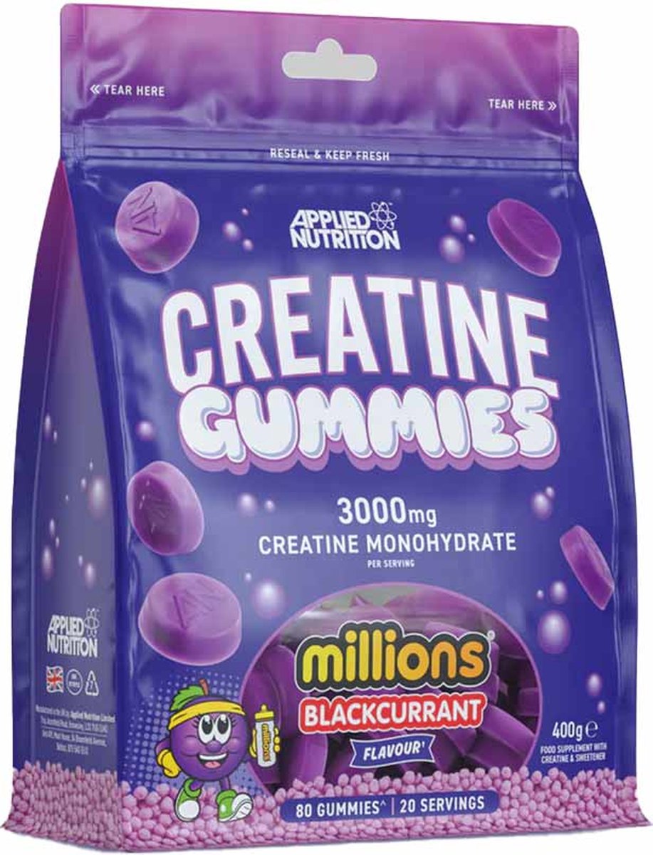 Goedkoopste Creatine Gummies 20servings Millions Blackcurrant