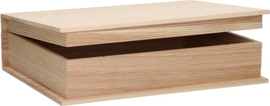 Coffret bois forme livre - L 35,5 CM x l 25,3 CM x H 9,7 CM