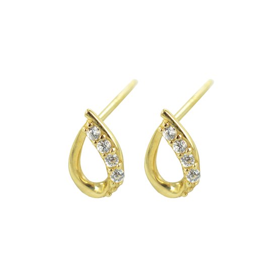 Silventi 9NBSAM-G190002 or Clips d'oreilles d' oreilles - Femme - Drop - 6 x 4 mm - zircons - 14 carats - Or