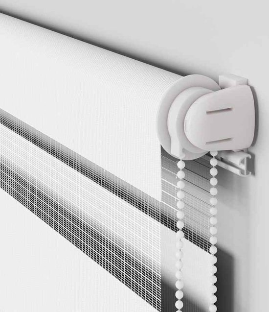 vidaXL - Store enrouleur Zebra - 55x200 - cm - largeur du tissu - 50,9 - cm - polyester - blanc