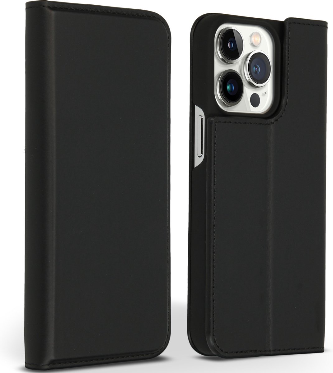 Accezz Premium Leather Slim Book Case iPhone 13 Pro hoesje - Zwart