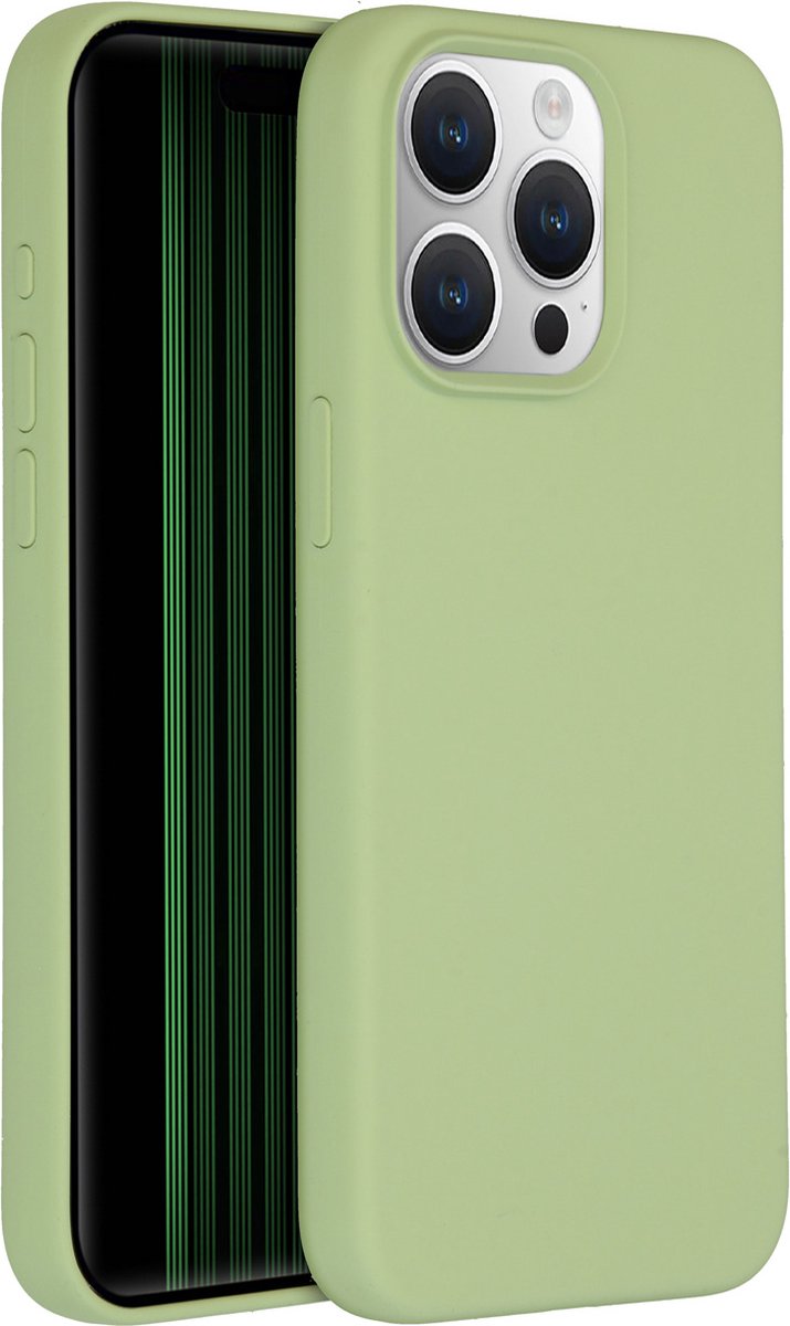 Accezz Hoesje Siliconen Geschikt voor iPhone 15 Pro Max - Accezz Liquid Silicone Backcover met MagSafe - Groen