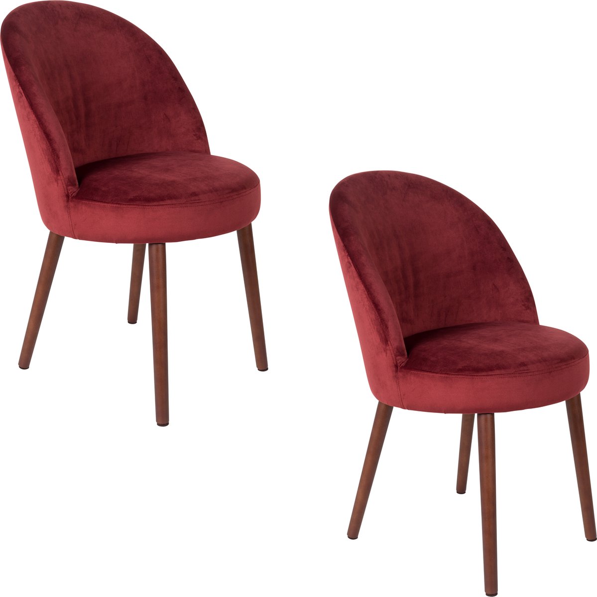 Dutchbone Barbara Eetkamerstoelen Rood - Set van 2