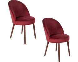 Dutchbone Barbara Stoel Rood - Set van 2