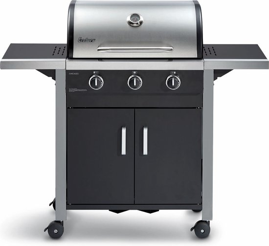 Enders Chicago 3 Gas barbecue - Zwart - Grilloppervlak  60x42 cm - 28 KG - Grillrooster geëmailleerd staal - bbq -