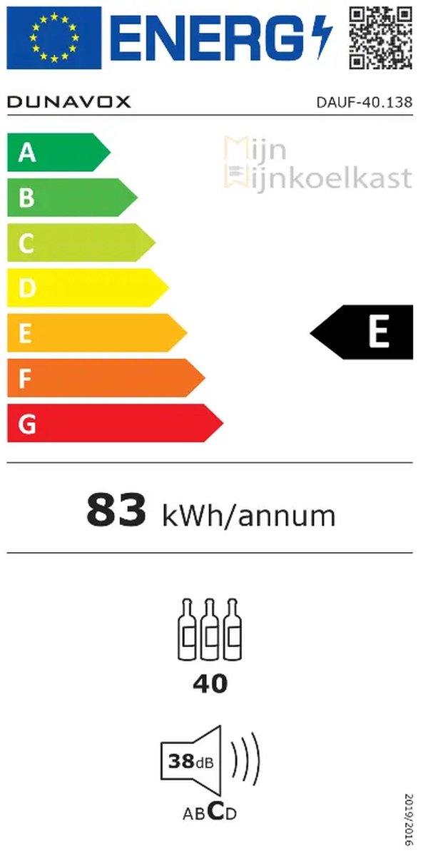 Dunavox Sera-40 Wijnkoelkast - DAUF-40.138B - 1 Zone - afbeelding 3
