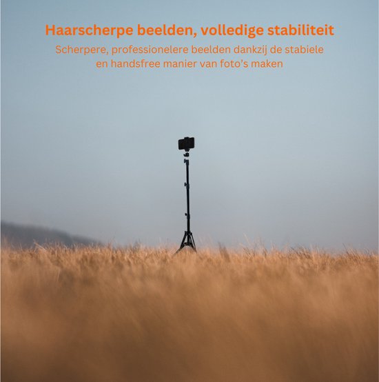 Statief smartphone en camera met telefoonhouder - statief telefoon en camera - 160 cm hoog - inclusief bluetooth afstandsbediening - cadeau tip