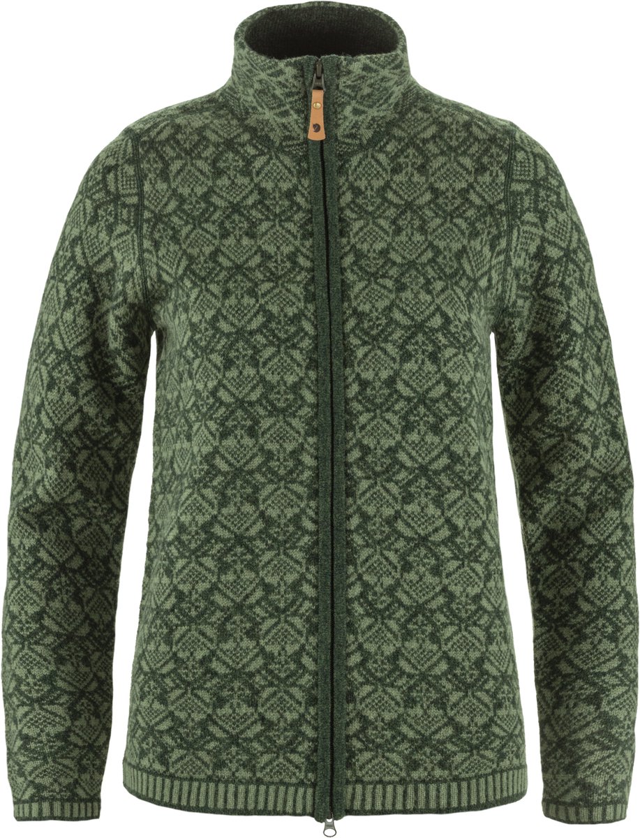 Fjallraven Snow Cardigan Women Vest Wol Dames Deep Forest