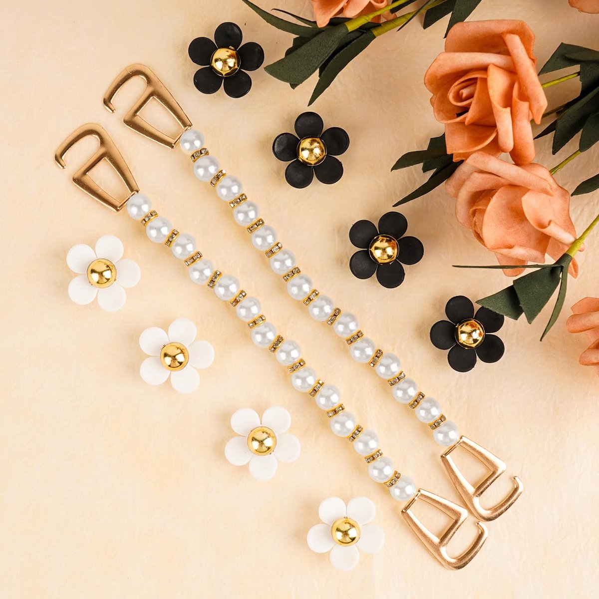 Bekecidi 26 Pièces Charms De Chaussure, Décorations De Chaussures, Accessoires De Fleur De Chaussure En Strass Breloques Chaussures Pour Adultes, Femmes Et Filles, Bricolage (D